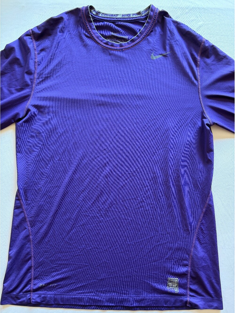 Nike Pro Combat Men’s Large Purple Dri-FIT Compression Shirt